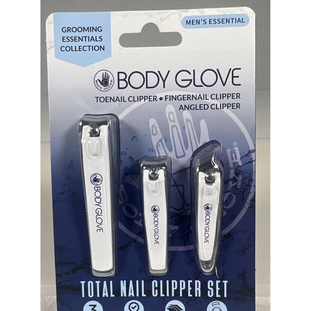 Body Glove Nail Clipper Set Mens OS Silver New Angled Metal Grooming Kit BGI249